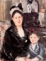 Morisot, Berthe - Portrait of Mme. Boursier and her Daughter